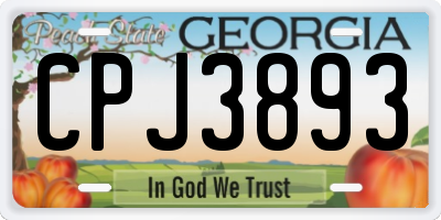 GA license plate CPJ3893