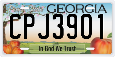 GA license plate CPJ3901