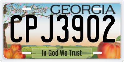 GA license plate CPJ3902