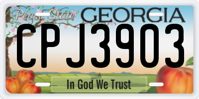 GA license plate CPJ3903