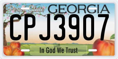 GA license plate CPJ3907