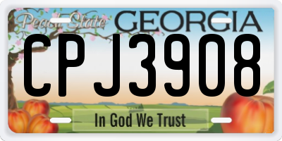 GA license plate CPJ3908