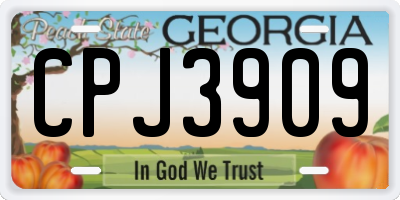 GA license plate CPJ3909