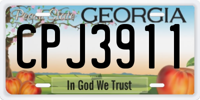 GA license plate CPJ3911