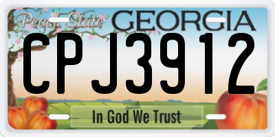 GA license plate CPJ3912