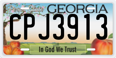 GA license plate CPJ3913