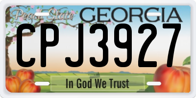 GA license plate CPJ3927