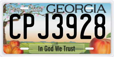 GA license plate CPJ3928