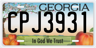 GA license plate CPJ3931
