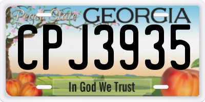 GA license plate CPJ3935
