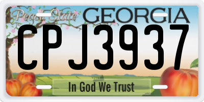 GA license plate CPJ3937