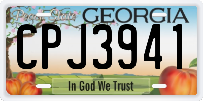 GA license plate CPJ3941
