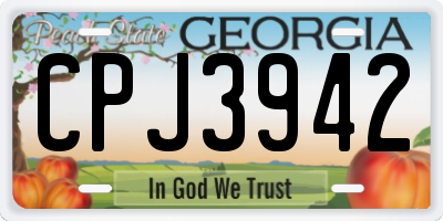GA license plate CPJ3942