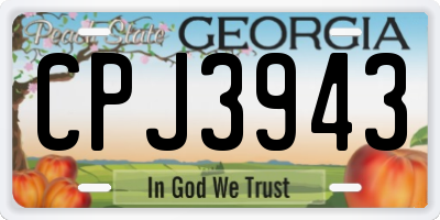 GA license plate CPJ3943