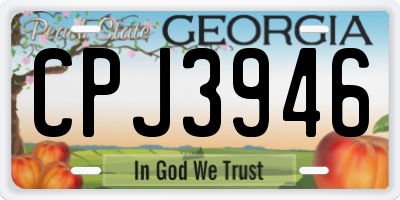 GA license plate CPJ3946