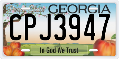 GA license plate CPJ3947