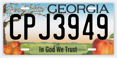 GA license plate CPJ3949