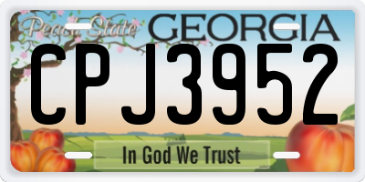 GA license plate CPJ3952