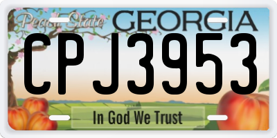 GA license plate CPJ3953