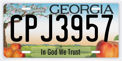 GA license plate CPJ3957