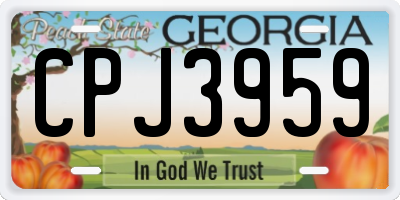 GA license plate CPJ3959
