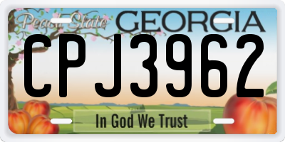 GA license plate CPJ3962