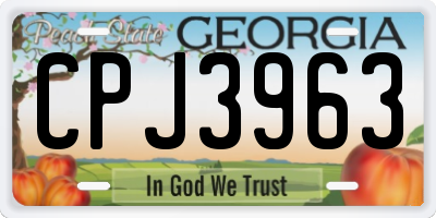 GA license plate CPJ3963