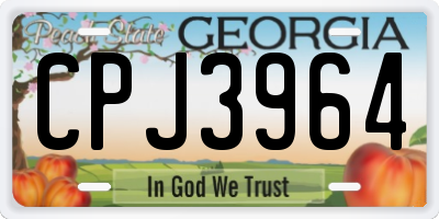GA license plate CPJ3964