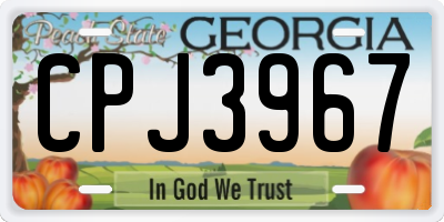 GA license plate CPJ3967