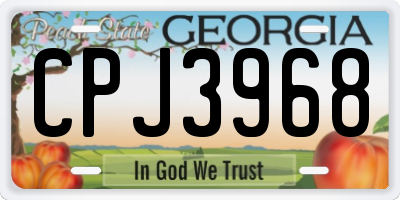 GA license plate CPJ3968