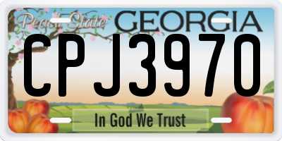 GA license plate CPJ3970