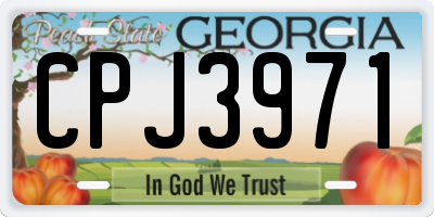 GA license plate CPJ3971