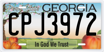 GA license plate CPJ3972