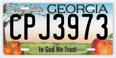 GA license plate CPJ3973