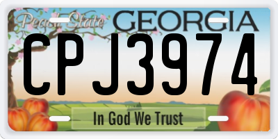 GA license plate CPJ3974