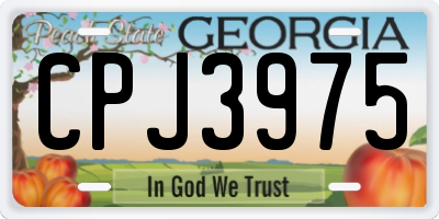 GA license plate CPJ3975