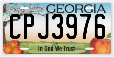 GA license plate CPJ3976