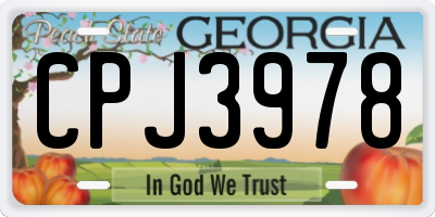GA license plate CPJ3978