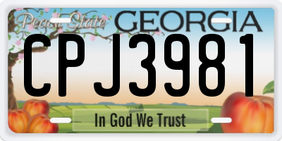 GA license plate CPJ3981