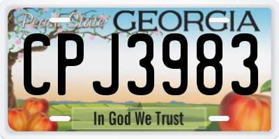 GA license plate CPJ3983