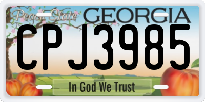 GA license plate CPJ3985