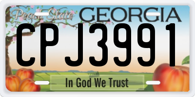 GA license plate CPJ3991