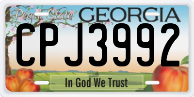 GA license plate CPJ3992