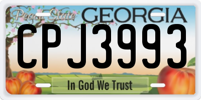 GA license plate CPJ3993