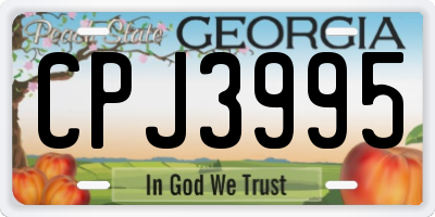GA license plate CPJ3995
