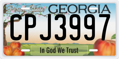 GA license plate CPJ3997