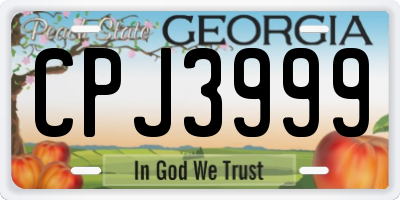 GA license plate CPJ3999