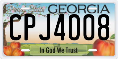 GA license plate CPJ4008