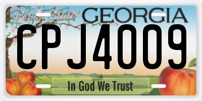 GA license plate CPJ4009