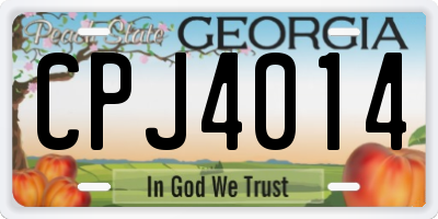 GA license plate CPJ4014